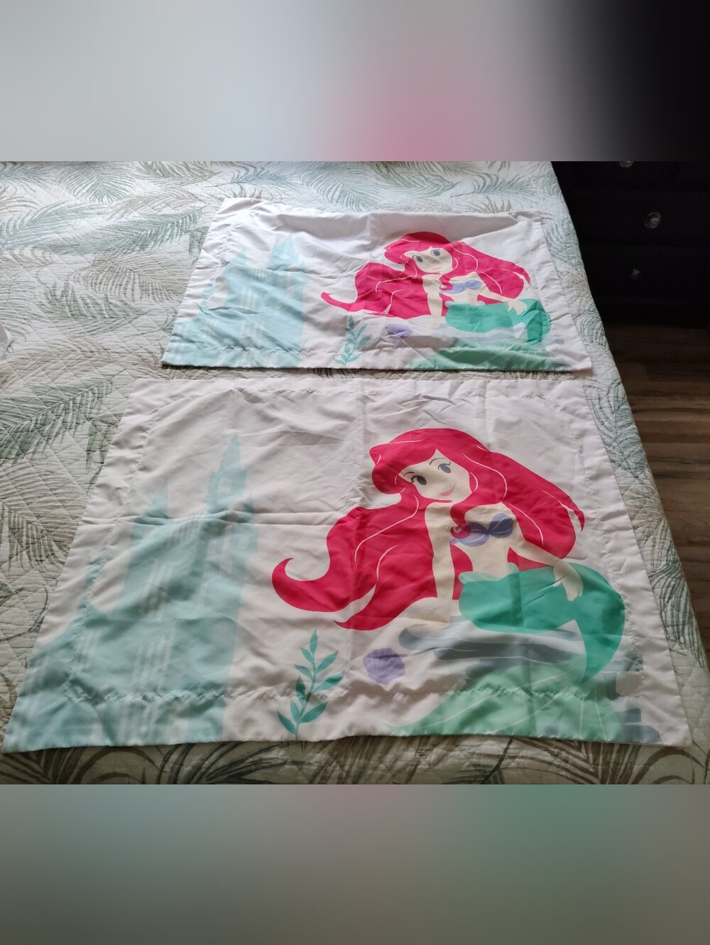 Disney Ariel Pillowcase Set in Pink, Teal & Aqua